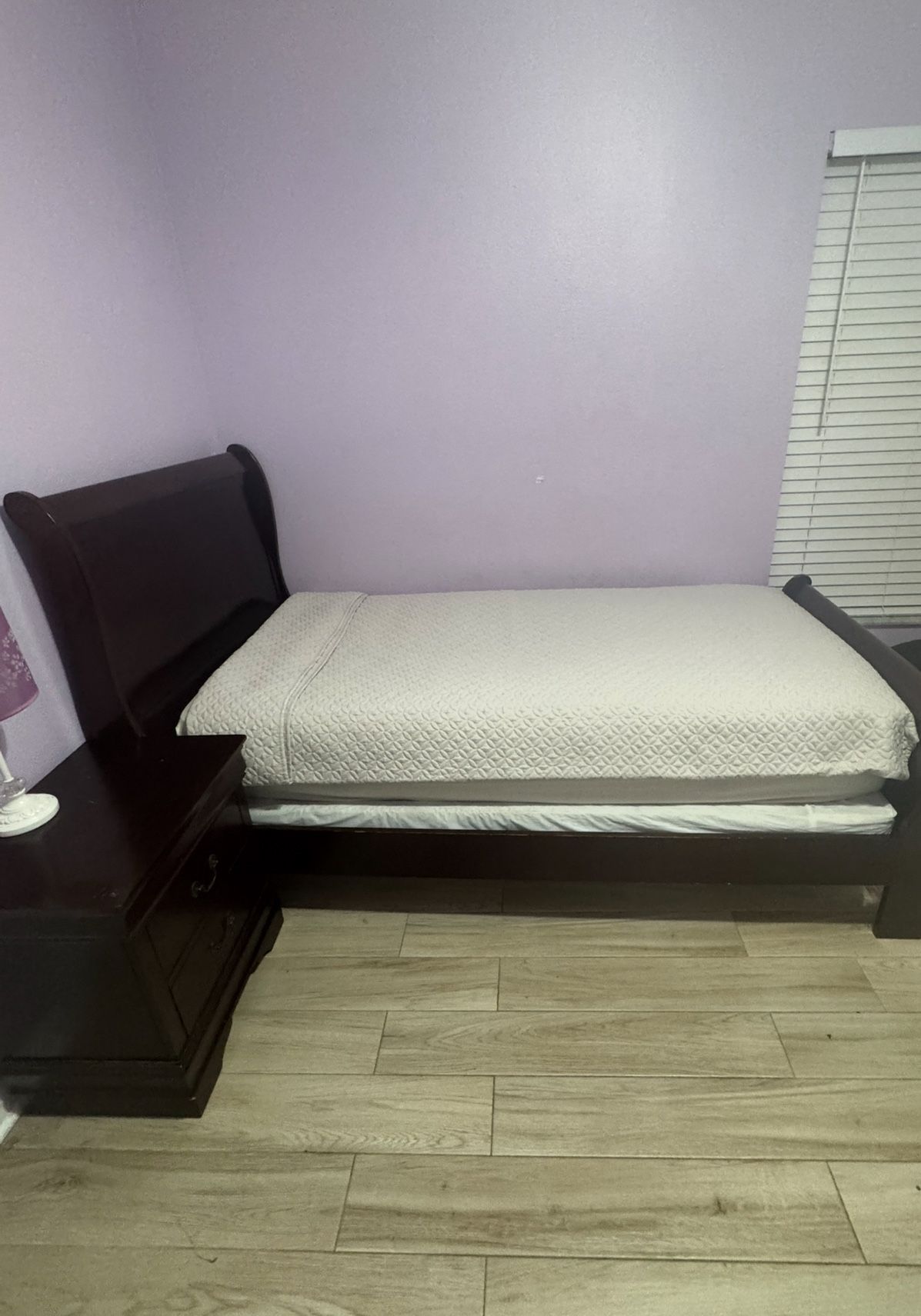 Bed Frame With Night Stand And Box spring