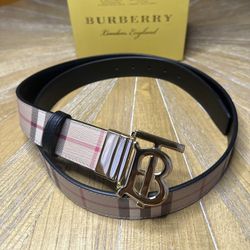 Burberry Check TB Belt *Brand New With Original Box