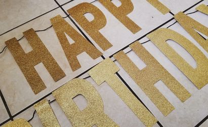Gold Happy Birthday Banner