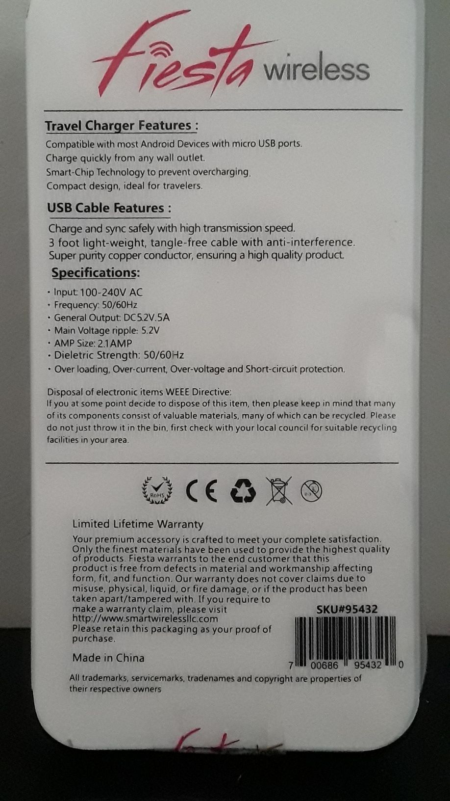 Fiesta iPhone Wall Charger