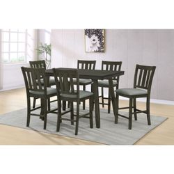 New. 7pc. Counter Height Set.