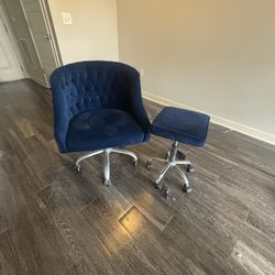 Blue Chair Blue Stool $30