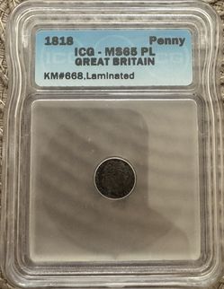 1818 Great Britain Penny ICG MS65 PL