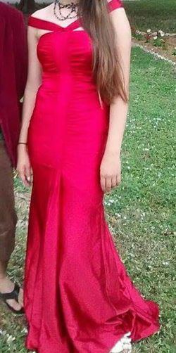 JESSICA MCCLINTOCK size 2 red satin mermaid style dress, bought at $390 but only asking $100