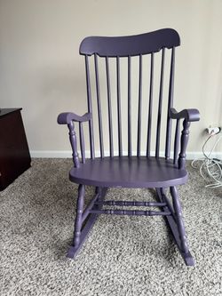 Purple Painted Wood Rocking Chair