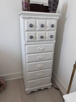 White Tall Lingerie Chest of Drawers