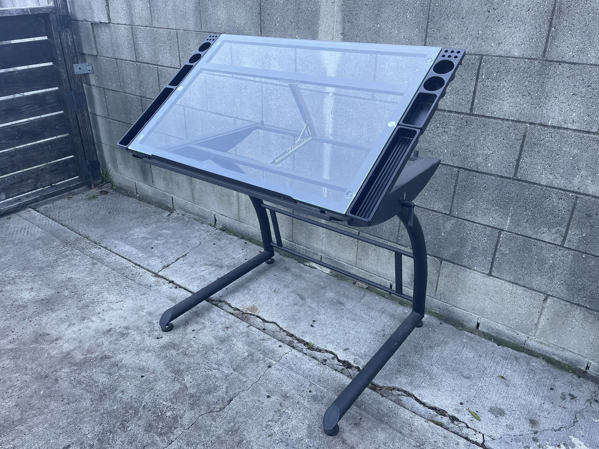 Multi Angle Glass Drawing Desk Like New