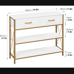🔥 Console Table with 2 Drawers And Shelves 