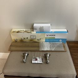 New Moen Sage Brush Nickel Glass Shelf 