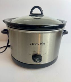 Crock-Pot Stainless Steel Manual Slow Cooker Glass Lid Low High Warm
