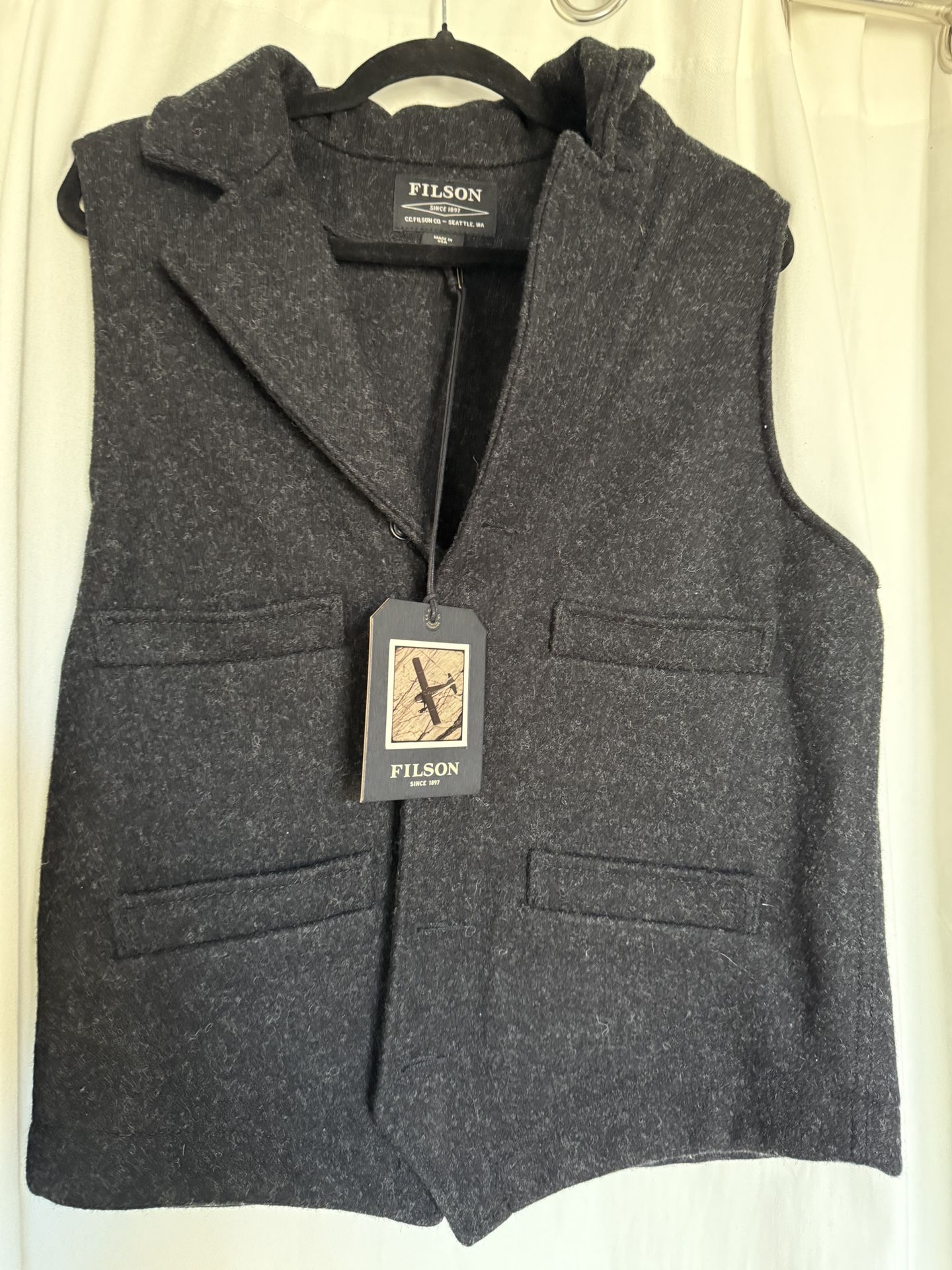 Filson Western Vest Charcoal Wool