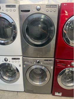 LG Stainless steel front load washer and gas dryer set