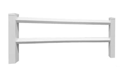 36 in. High 2-Rail White Vinyl Diamond Rail Fence