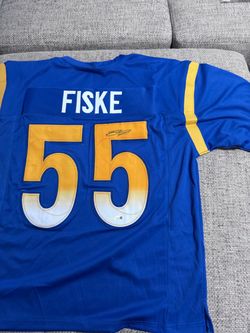 Braden Fiske signed autograph custom jersey - JSA coa - L.A. Rams