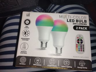 LAX Multi-Color RGB LED Bulbs 2-Pack