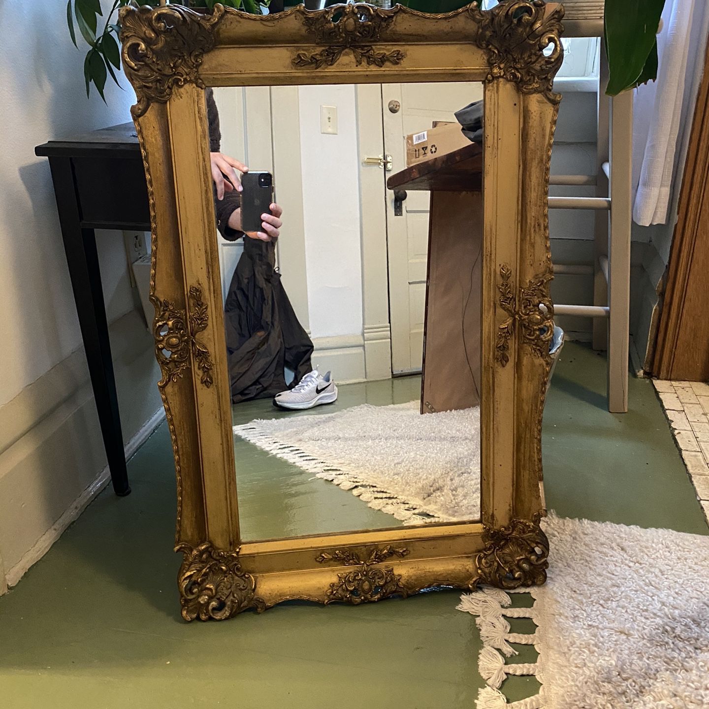Gold Antique Mirror / Vintage Mirror / Mirrors / Desk Mirror / Dresse Mirror