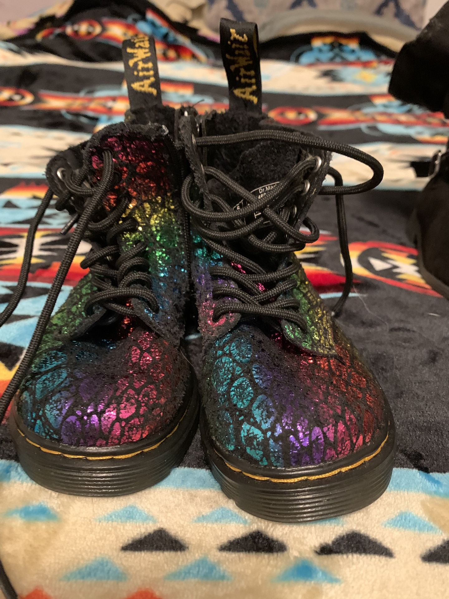 Size 7 Multi Colored Dr Martins