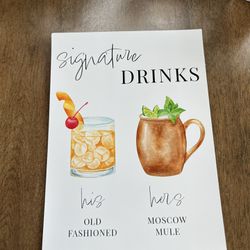 His & Her Drink Sign 