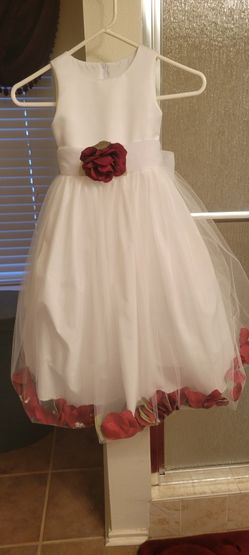 Flower Girl Dress with Rose Petals