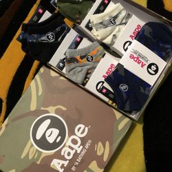 Bape Socks Aape 5pk Brand New 