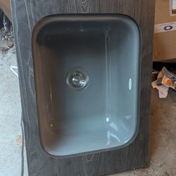 Kitchen Sink Gray Enamel Steel