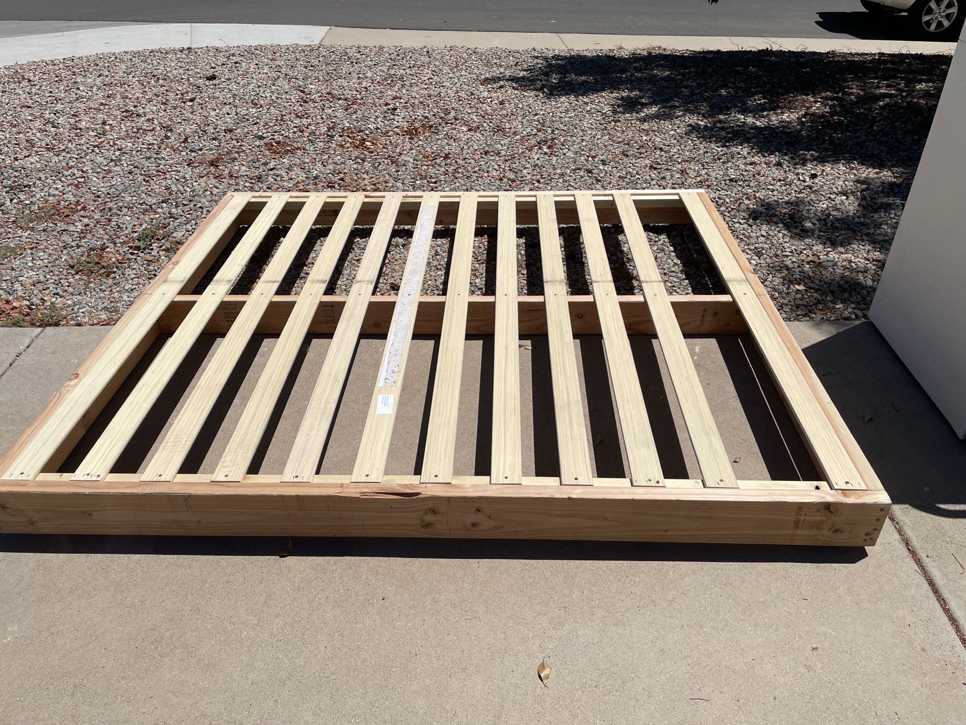 King size floating bed frame handmade