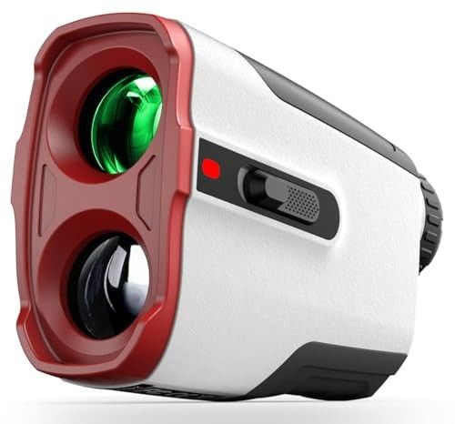 Golf Rangefinder with Slope Switch, 700 Yards Laser Range Finder with Flag Pole Locking Vibration, 6X Magnification and Rechargeable Battery Red