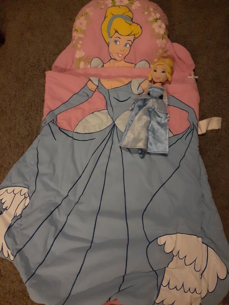 Cinderella sleeping. Bag and doll