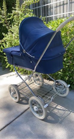 Classic Navy Blue Baby Pram Carriage