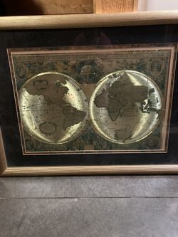Gold Antique World Picture