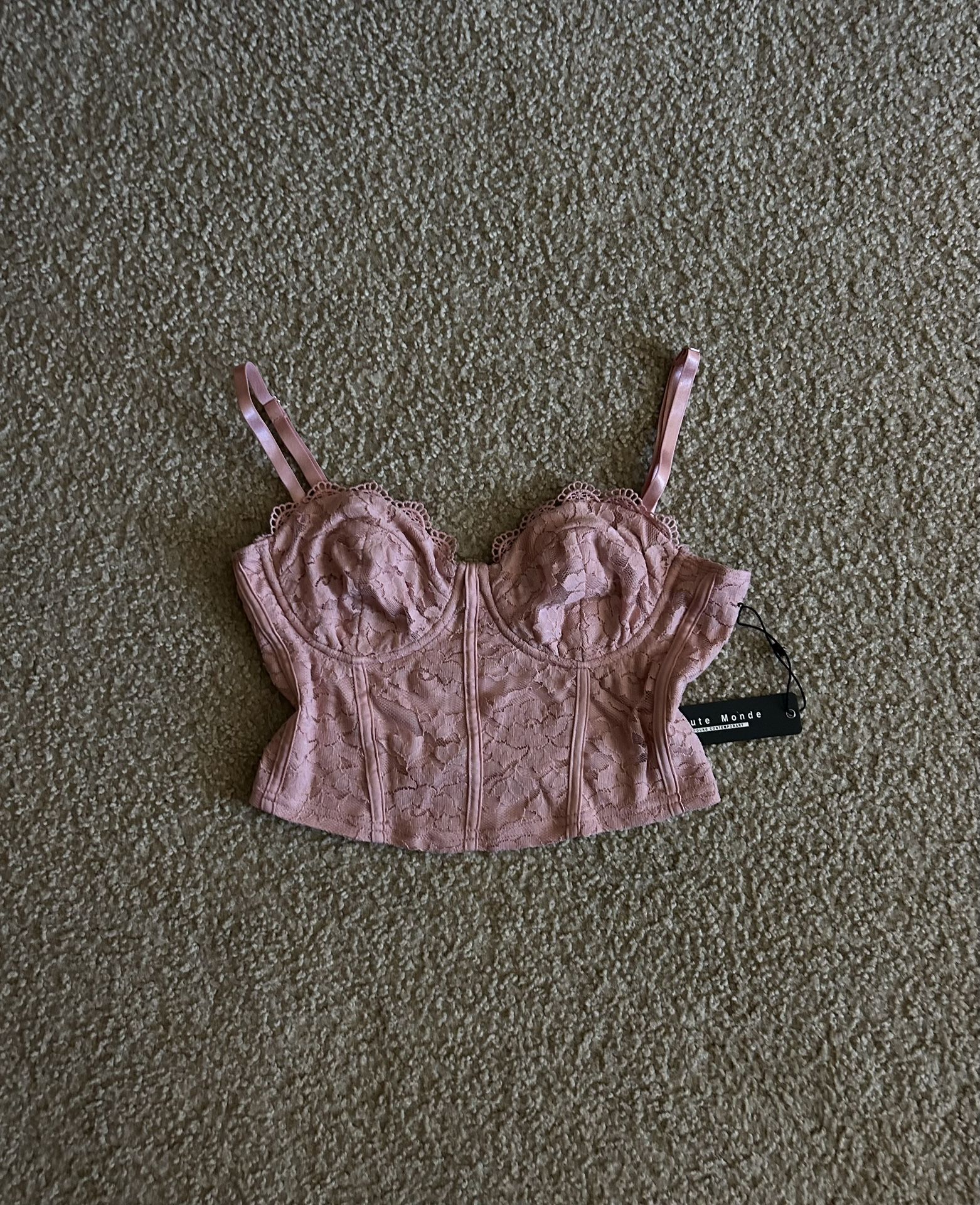 Pink Lace Corset Top