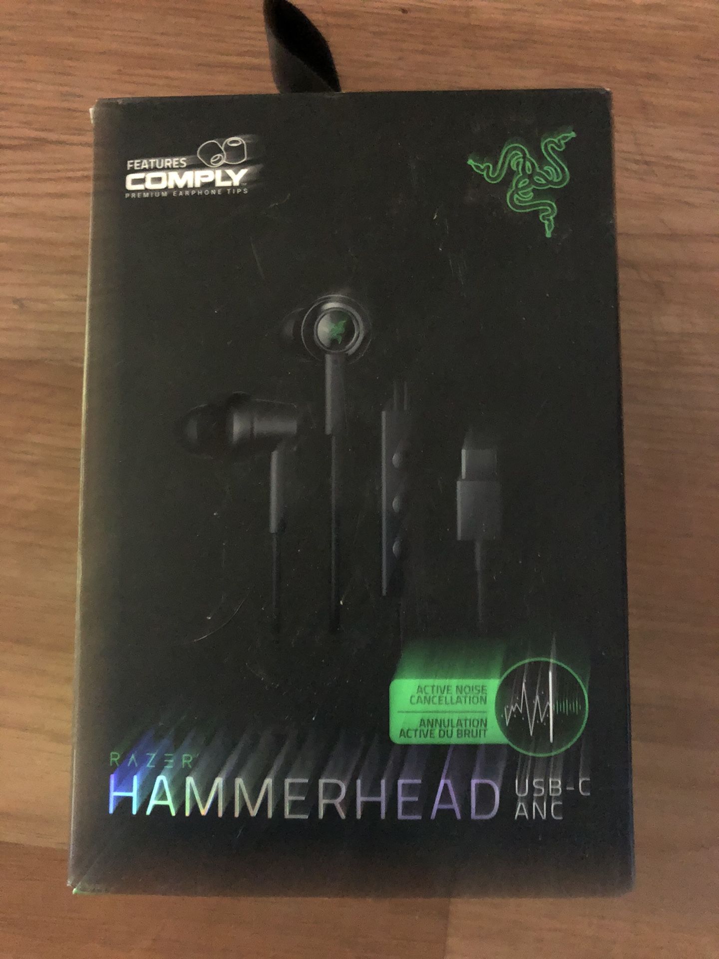Razer Hammerhead USB-C Active Noise Cancellation (ANC) Earbuds: DAC - Custom-Tuned Dual-Driver Technology - in-Line Mic & Volume Control - Aluminum Fr