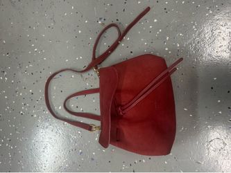 Mansur Gavriel Lady Bag Suede Red Convertible Top Handle Shoulder