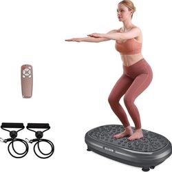 EILISON FitMax 3D XL Vibration Plate Exercise Machine - Whole Body Workout Vibration Platform w/Loop Bands - Lymphatic Drainage Machine for Weight Los
