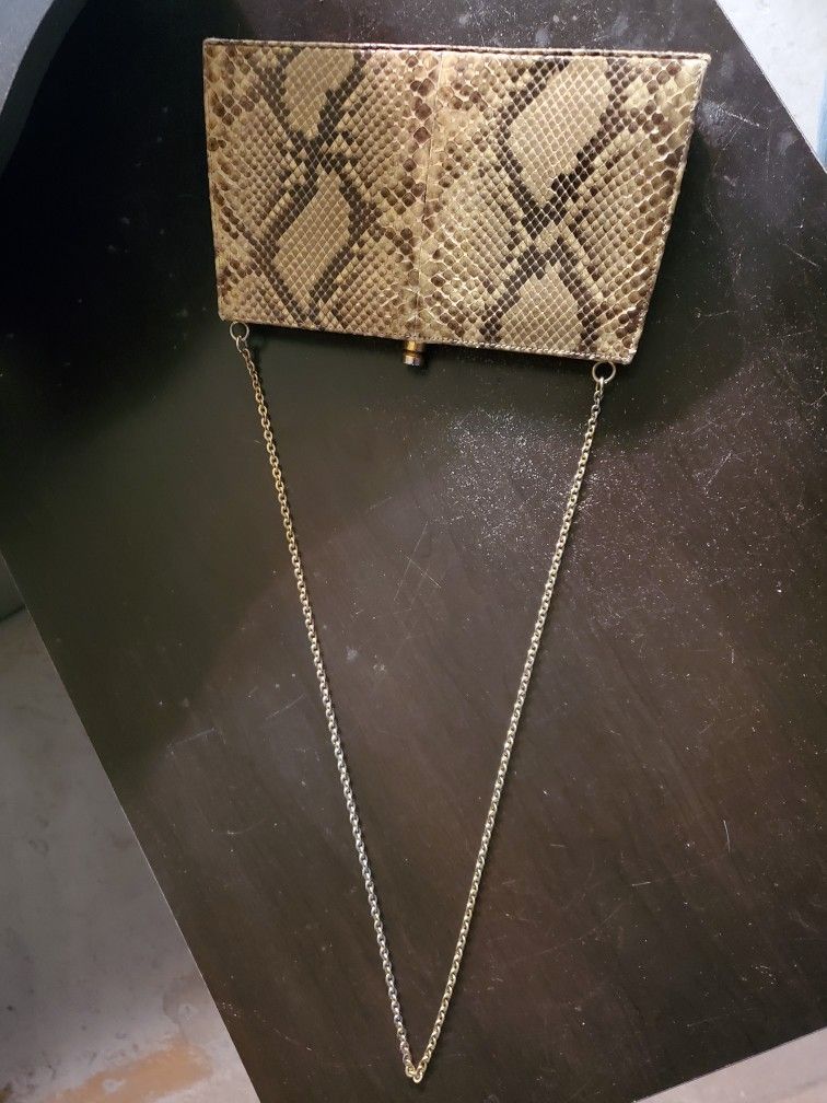 EVENING BAG, VINTAGE by JEAN PIERRE Paris New York - Snake Python Skin