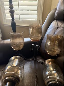 Gold glass table candle holder/wall sconces/lamp