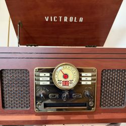 Victrola 6-in-1 Bluetooth Record Player / Turntable – Wood