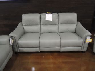 Barcalounger Malone Power Sofa - Pale Gray-Green As Photographed (Tag Lists Cadet Blue) | Couch | Living Room Couch