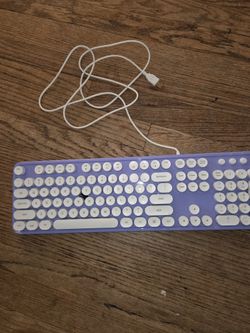 Wired keyboard purple &  white