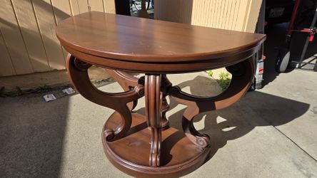 Half Moon Accent Table with Mirror