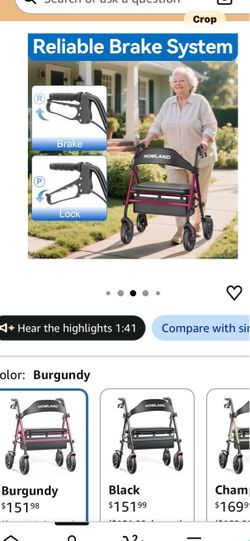 Amazon Homland 4 wheel Rollator