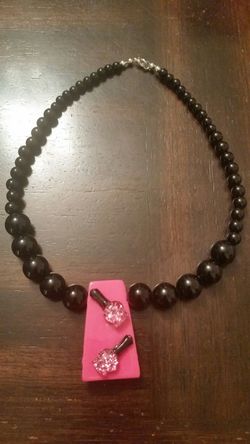 Black and pink Nail polish Necklace