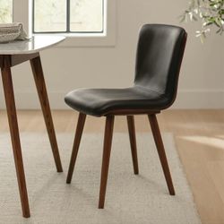 Article Sede Dining Chairs, Pair - Walnut + Black Leather (Retails for $598)