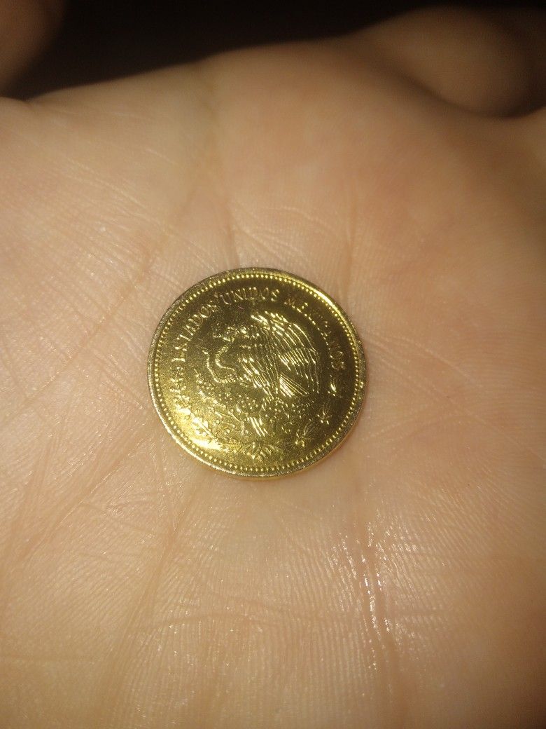 1983 20 Cent Mexican  Gold Plated Coin