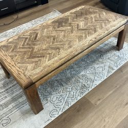 Herringbone oak coffee table
