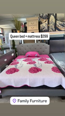 SALE Queen bed frame + mattress NEW