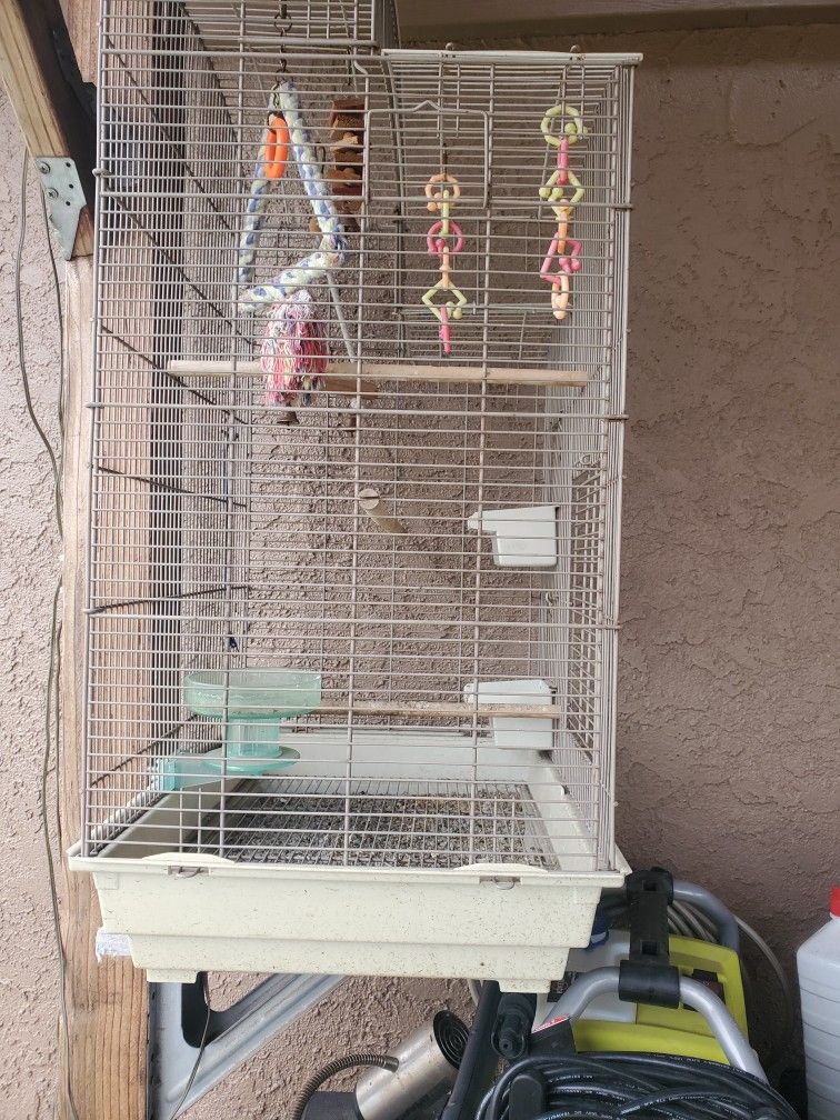 Bird Cage With Extras.