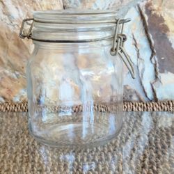 Clear Glass Canister With Sealing Lid