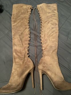 Forever Lace Up Thigh High Boots