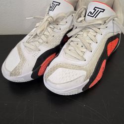 Used Jordan Tatum 2 basketball shoes in the 'Red Cement' colorway.  Size 8